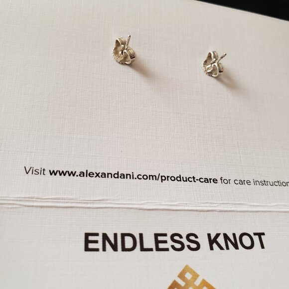 ☮️ NEW Alex and Ani Endless Knot Earrings Providence Life's Journey Wisdom Comp… - Picture 5 of 6